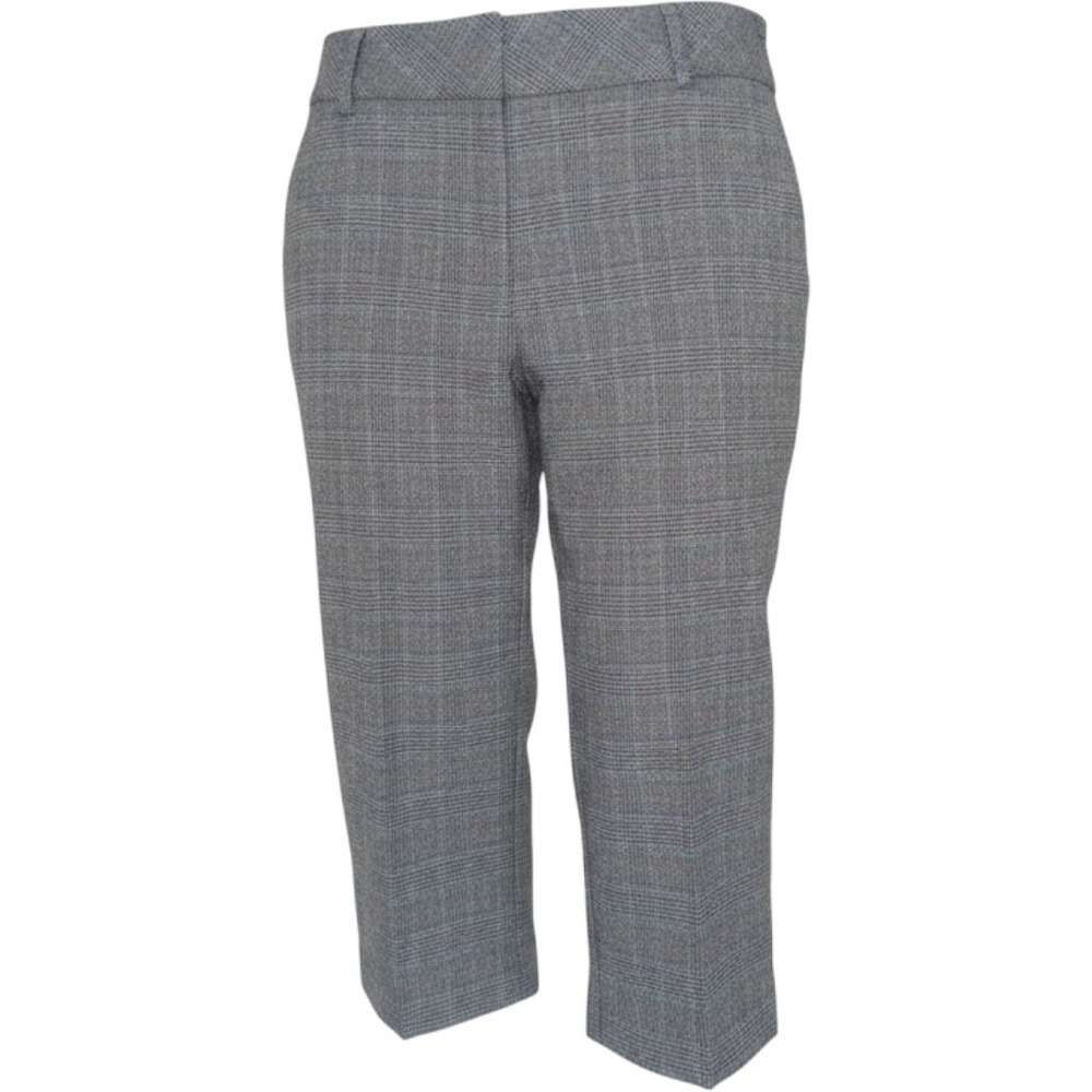 Apt 9 Ava Women's Plaid Capri Pants Mid Rise Stretch Office Dress Crops Size M